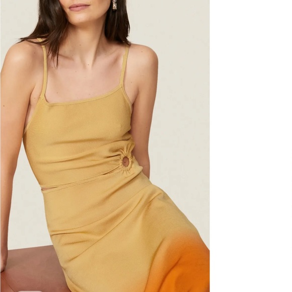 Sandro Mustard and Brown Dress - Picture 1 of 7
